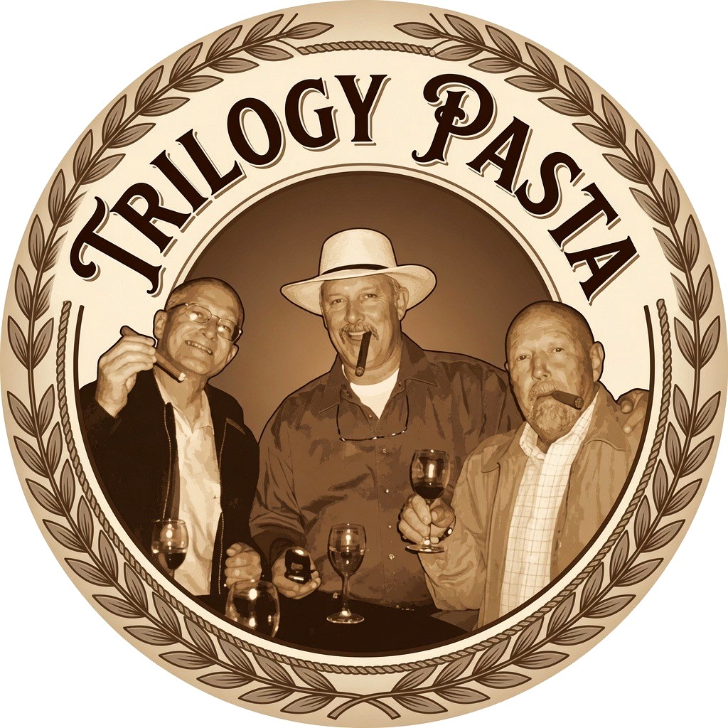 Three generations at the family table — uncle, father, and grandfather
